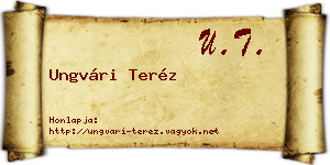 Ungvári Teréz névjegykártya